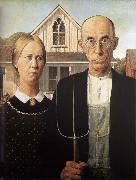 Grant Wood America-s Gothic oil painting